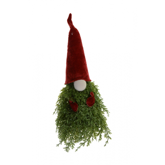 Figura orrmanó fenyőszakállal 45CM piros/zöld