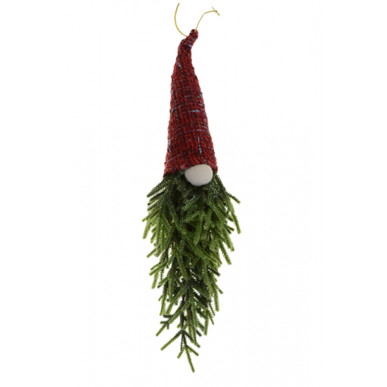 Figura Orrmanó textil kötött sapkában 55CM bordó