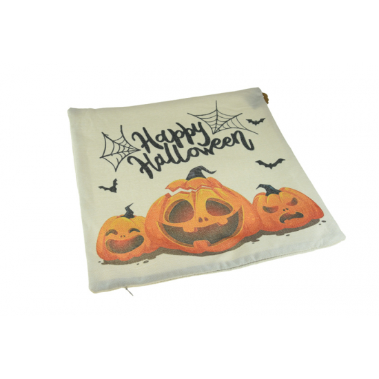 Párnahuzat textil happy halloween 40*40cm fehér/narancs