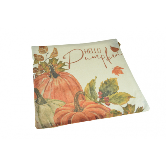 Párnahuzat textil hello pumpkin 40*40cm fehér/narancs