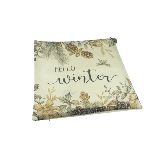 Párnahuzat textil hello winter 40*40cm bézs