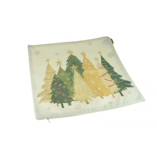 Párnahuzat textil karácsonyfás 40*40cm arany/zöld