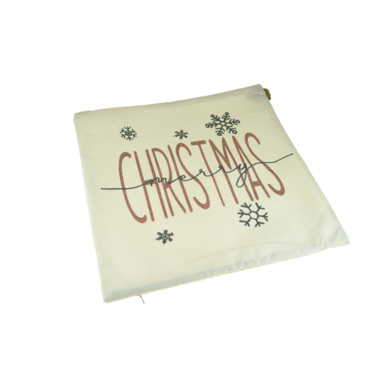 Párnahuzat textil merry christmas 40*40cm fehér