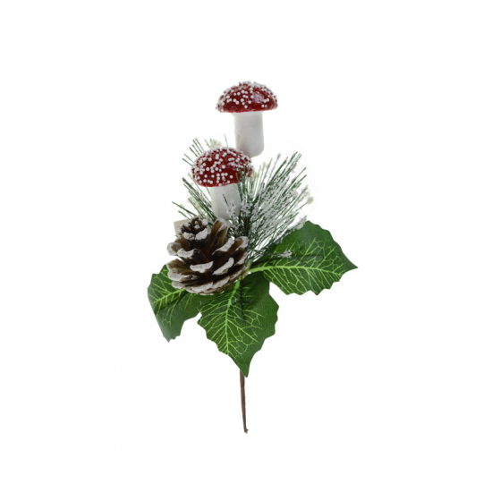 Pick ág 20cm gombával tobozzal