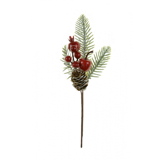 Pick ág karácsonyi 23CM szürke/piros