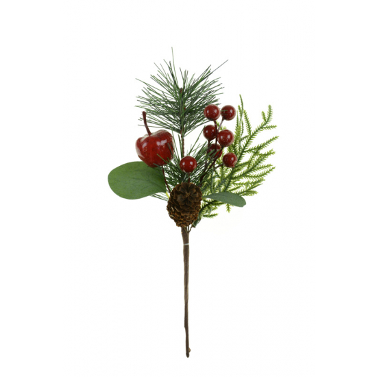 Pick ág karácsonyi 25CM zöld/piros