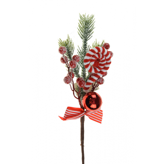 Pick ág karácsonyi 35cm masnival piros