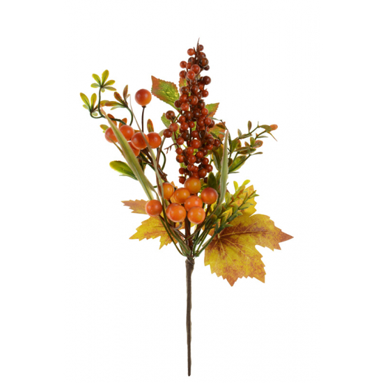 Pick ág őszi leveles bogyós 26CM barna/sárga
