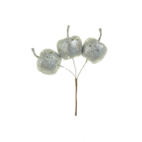 Pick alma 3as 12CM gliltteres ezüst