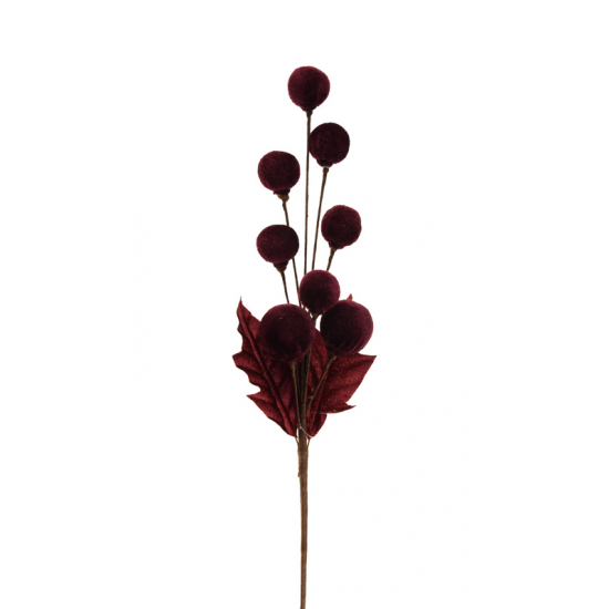 Pick bogyós ág 41cm burgundi