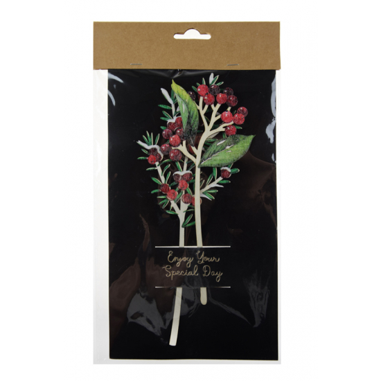 Pick bogyós ág fa 29cm S/2 piros/zöld