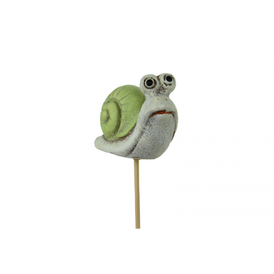 Pick csiga kerámia 6.2*3.4*5.8cm zöld