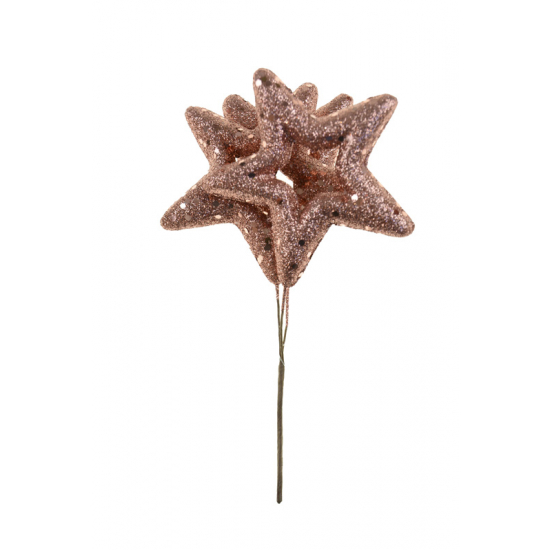 Pick csillag 3as 20CM glitteres mályva
