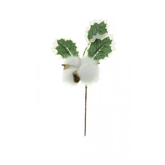Pick fagyal ág bogyós 21CM fehér/zöld