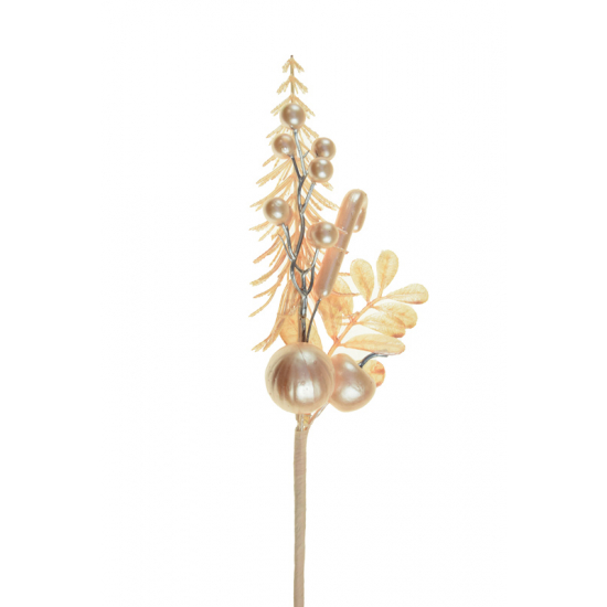 Pick fenyő ág 38cm fényes krém