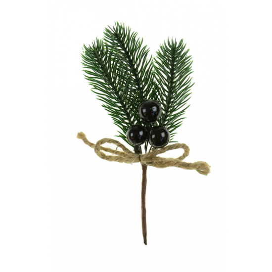 Pick fenyőág 17CM masnis fekete