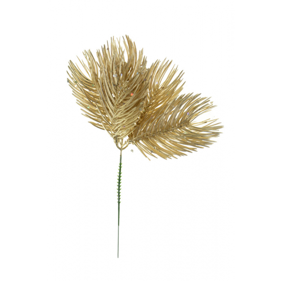 Pick fenyőág 25CM zúzmarás arany
