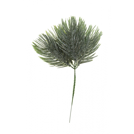 Pick fenyőág 25CM zúzmarás zöld