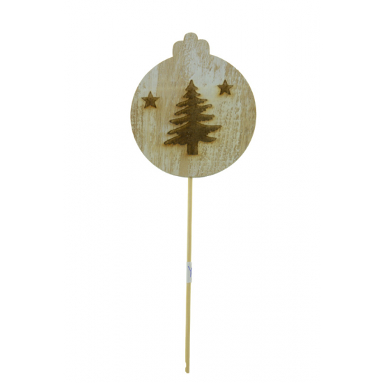 Pick gömb fa 7*20cm fenyővel natúr