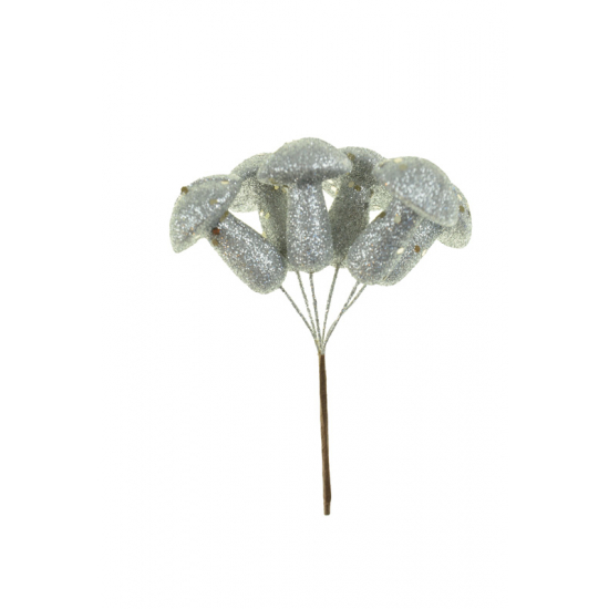 Pick gomba 3as 14CM glitteres ezüst