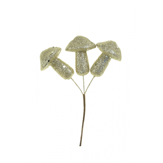 Pick gomba 3as 15CM glitteres arany