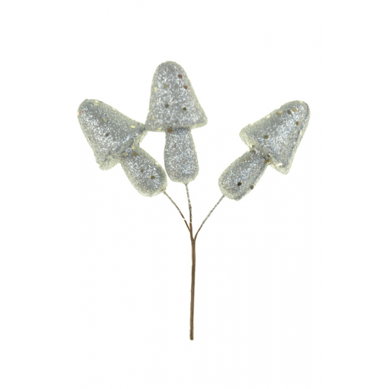 Pick gomba 3as 17CM glitteres ezüst