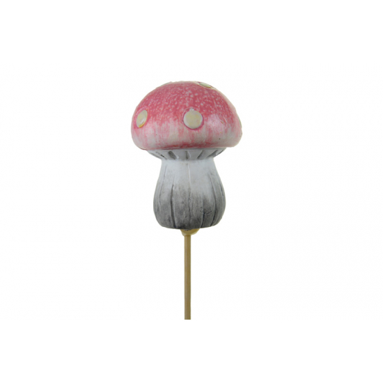 Figura gomba kerámia leszúrható 5.3*5*7cm rózsaszín
