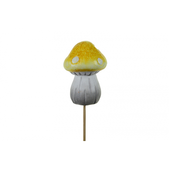 Figura gomba kerámia leszúrható 5.3*5*7cm sárga