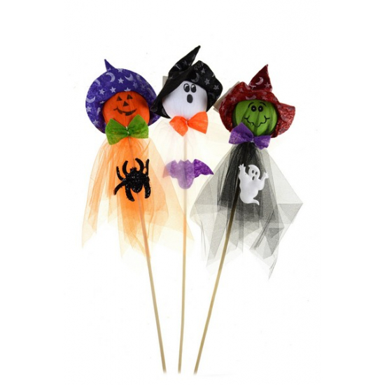 Pick Halloween figura textil/hungarocell 40cm többféle fehér/narancs/fekete