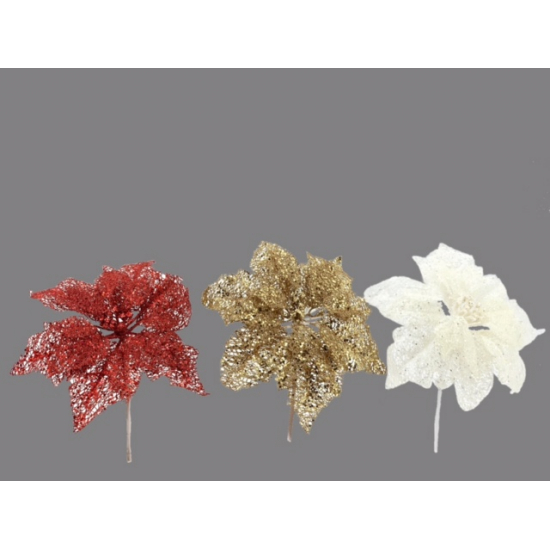 Pick mikulásvirág 26CM glitteres arany