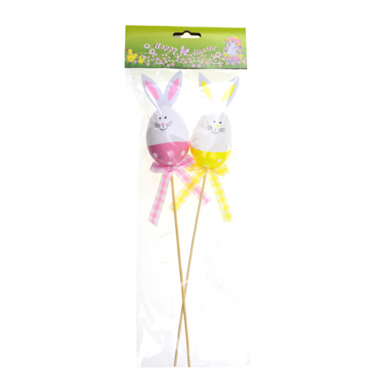 Pick nyuszi hungarocell tojás forma 4*6cm s/2 sárga/rózsaszín
