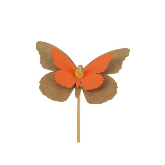 Pick pillangó 7x9cm+12cm pálcával narancs