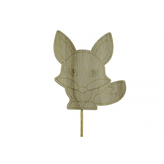 Pick róka fa 8*8cm+50cm barna