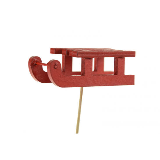 Pick szánkó fa 15cm piros
