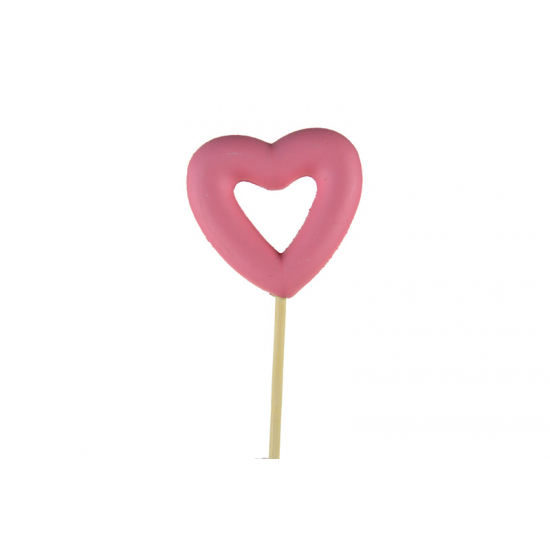 Pick szív műanyag nyitott 5*5*0CM pink