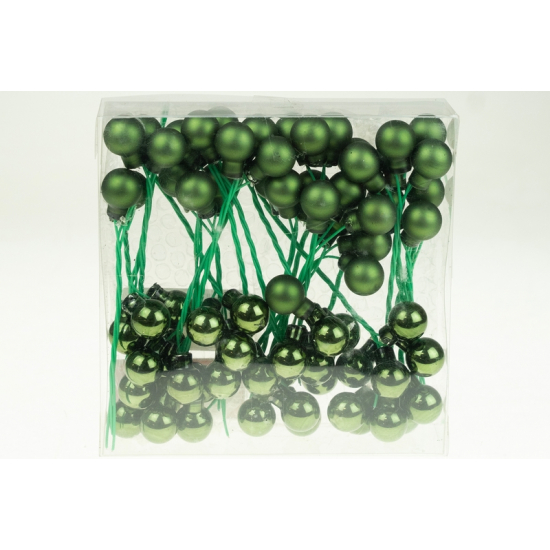 Pick üveggömb 1,5cm s/72 zöld mix
