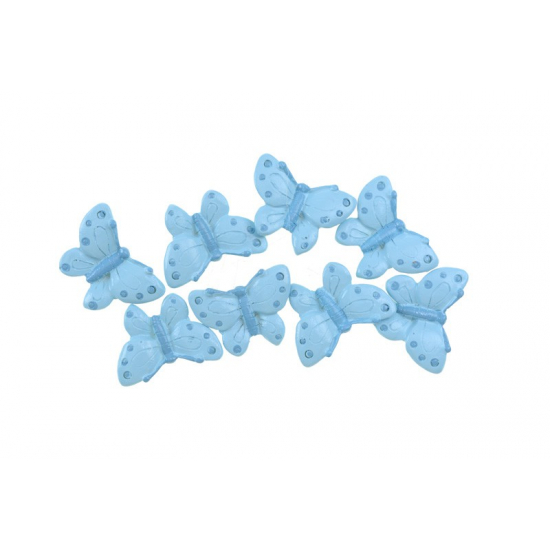 Pillangó poly 2,4cm s/8 kék