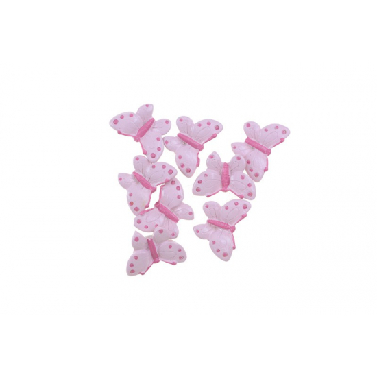 Pillangó poly 2,4cm s/8 rózsaszín
