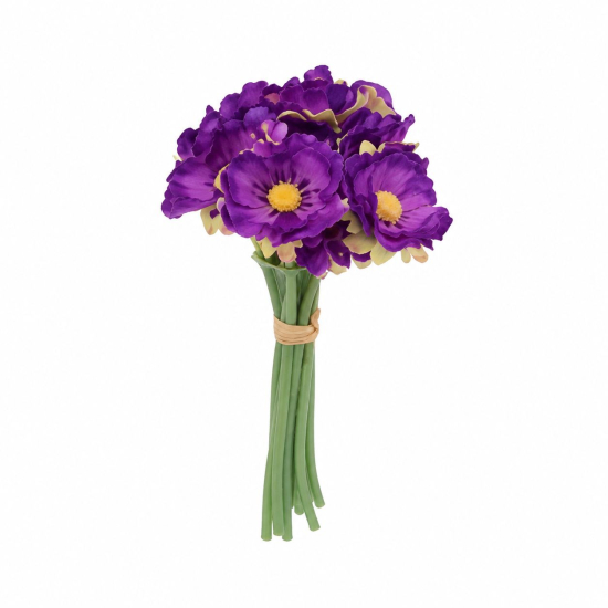 Selyemvirág anemóna csokor 24cm lila
