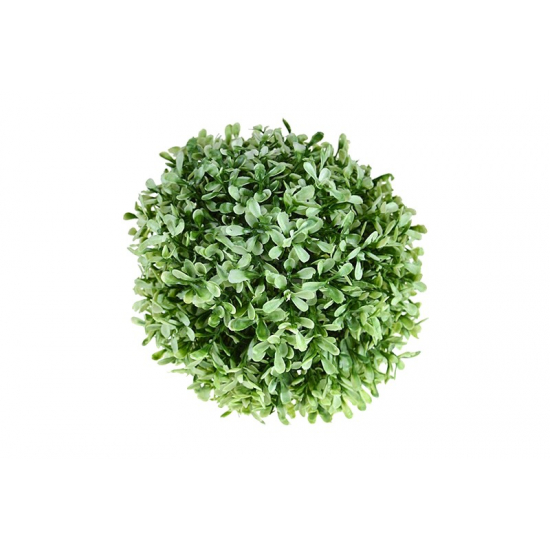 Selyemvirág buxus gömb D10 havas zöld