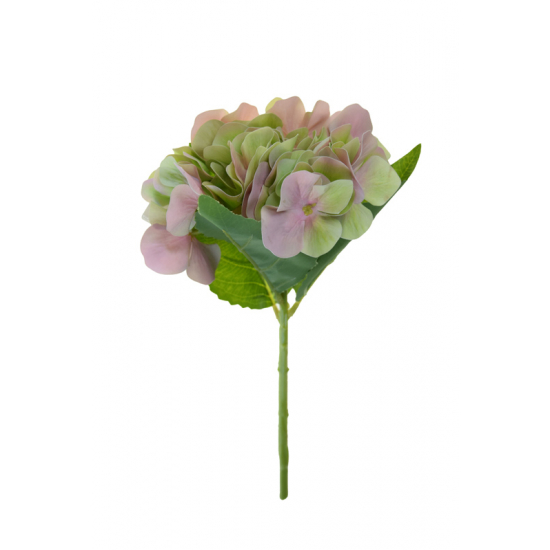 Selyemvirág hortenzia csokor 35cm sárga/rózsaszín