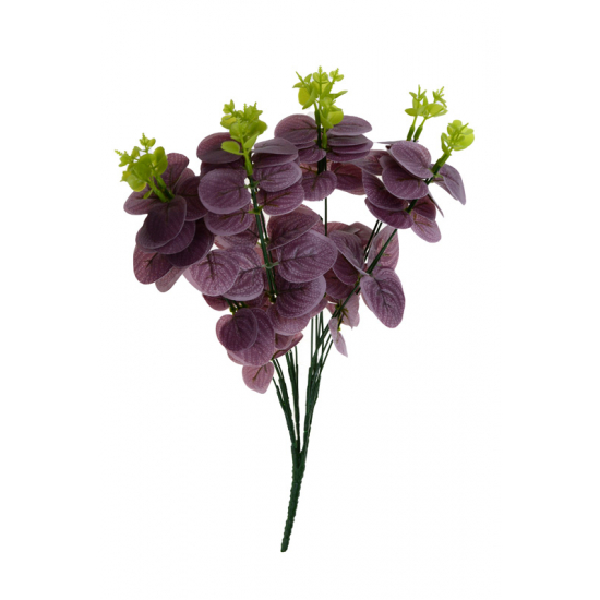Selyemvirág csokor eukaliptusz 45cm mályva