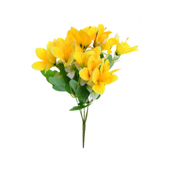 Selyemvirág liliom csokor 33cm 5fej sárga