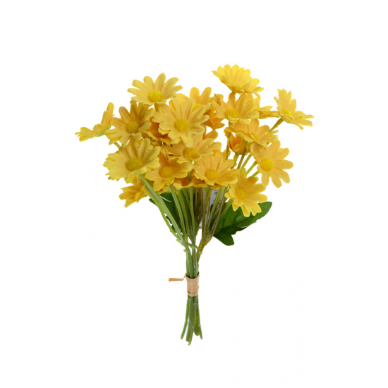 Selyemvirág százszorszép csokor 32cm 6fej sárga