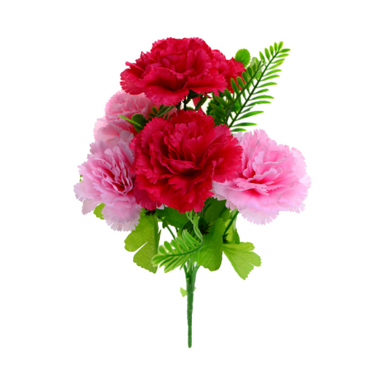 Selyemvirág csokor szegfű 6fej 29cm pink