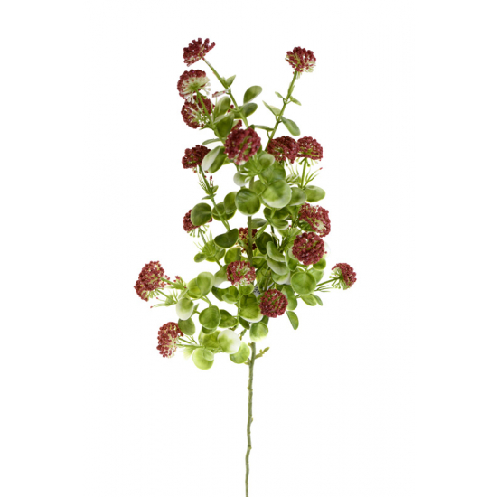 Selyemvirág eucalyptus ág 61cm zöld/mályva
