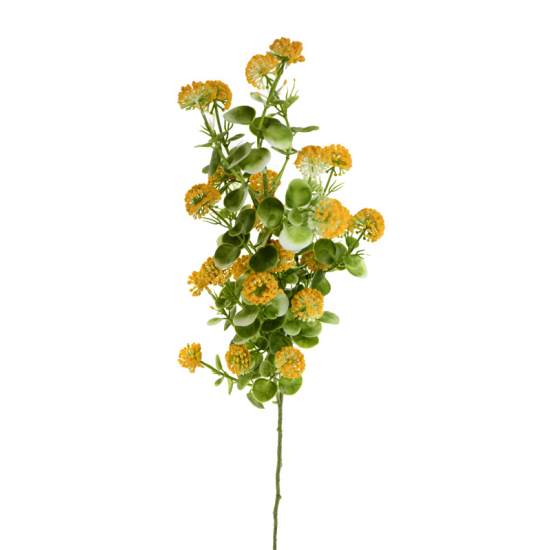 Selyemvirág eucalyptus ág 61cm zöld/narancs
