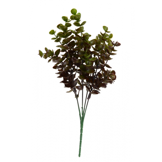 Selyemvirág eukaliptusz csokor 35cm barna