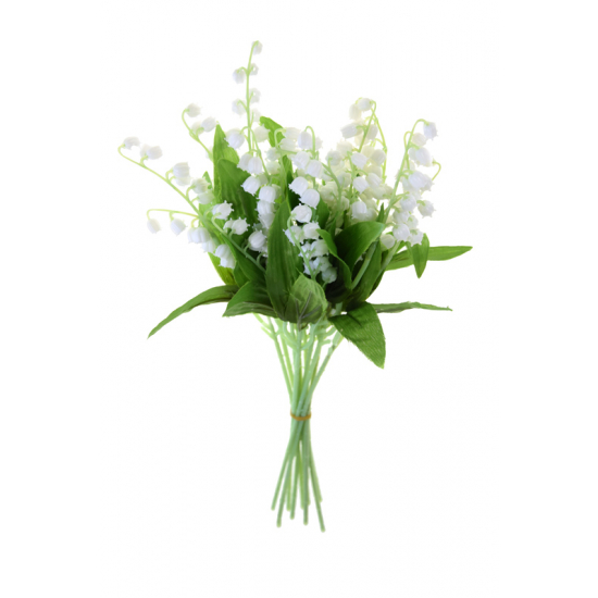 Selyemvirág gyöngyvirág 36cm fehér