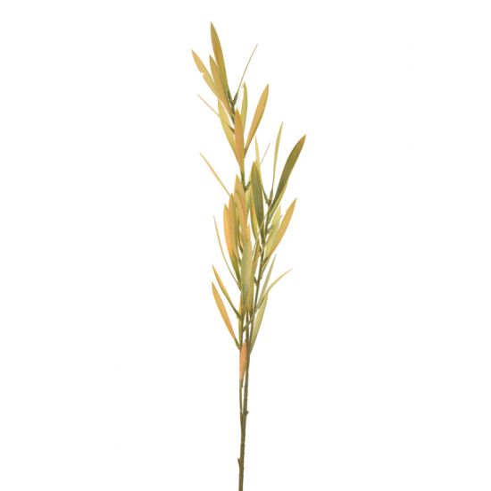 Selyemvirág leveles ág 67cm narancs